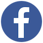 圓形藍色背景上的白色Facebook標誌。