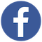 圓形藍色背景上的白色Facebook標誌。
