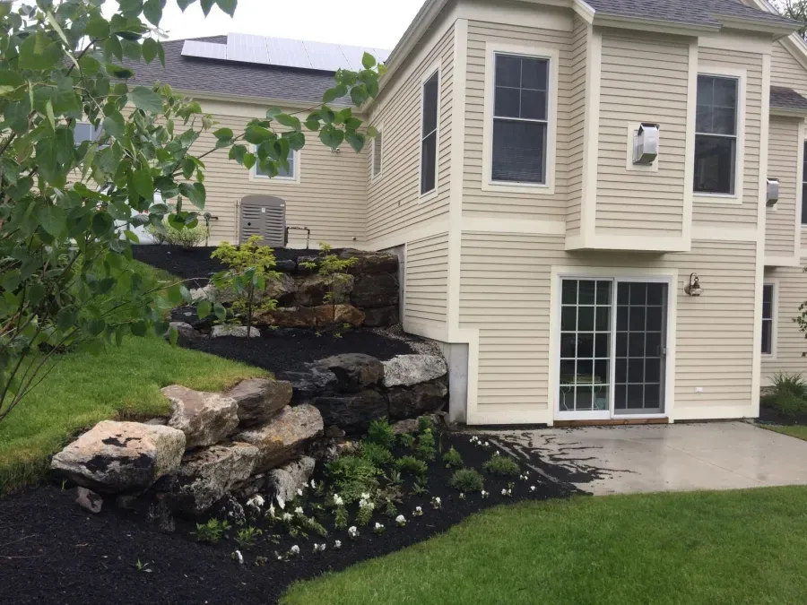 A house with a lot of windows and a sliding glass door