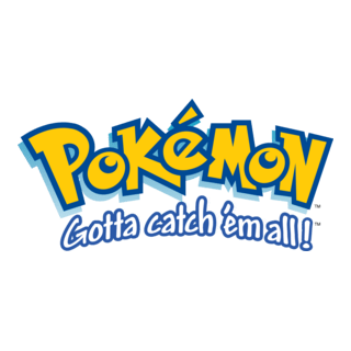 Pokémon logo with blue and yellow text: 