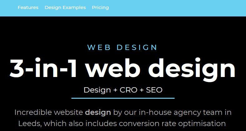Main website headings