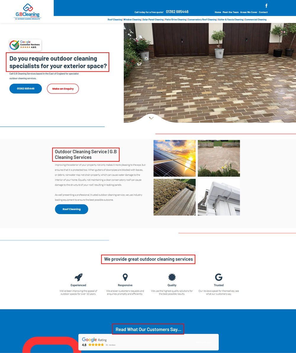 Web design headings