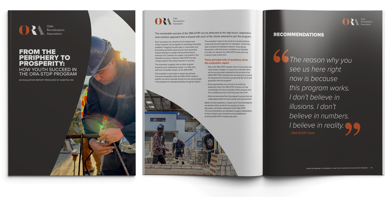 Brochure: Cover features worker, text 