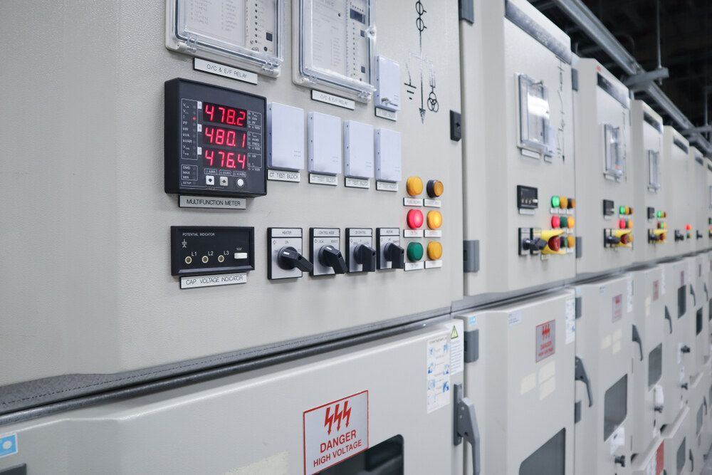 Row of Electrical Panels With a Lot of Buttons and Switches on Them — Proserpine Electrical Services in Whitsundays, QLD