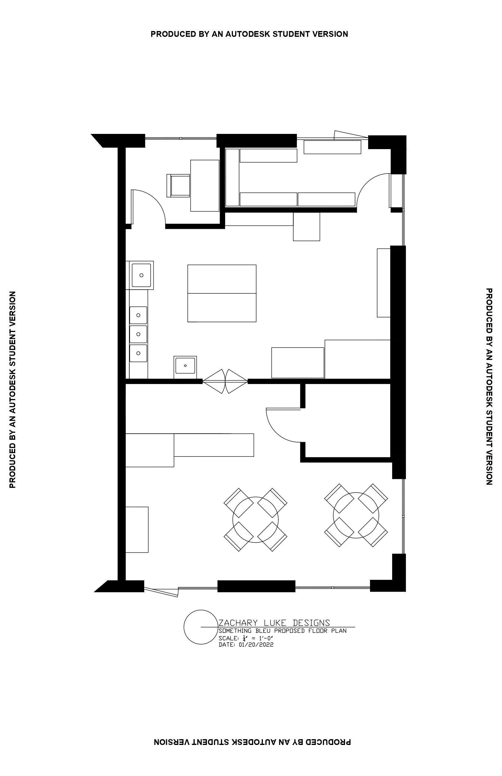 Floor plan of a rectangular apartment with two bedrooms, a living area, and a bathroom.