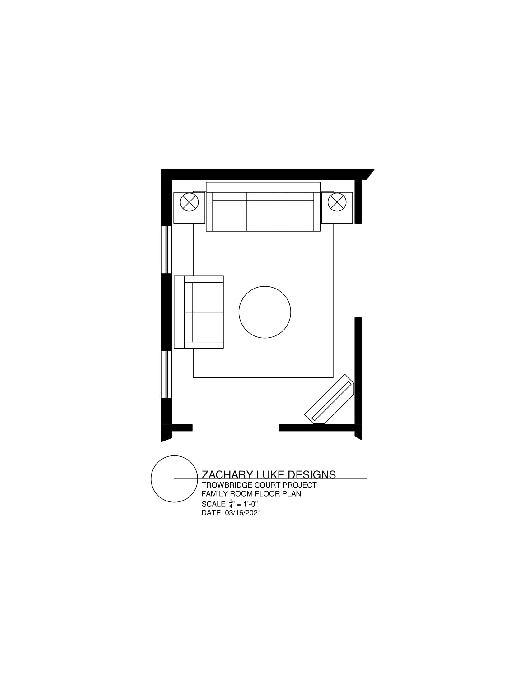 Floor plan of a small room with furniture including a bed, shelves, a desk, and an armchair.
