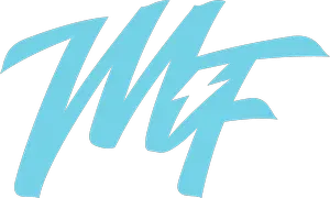 Stylized light blue and white logo with sharp, overlapping letters on a white background