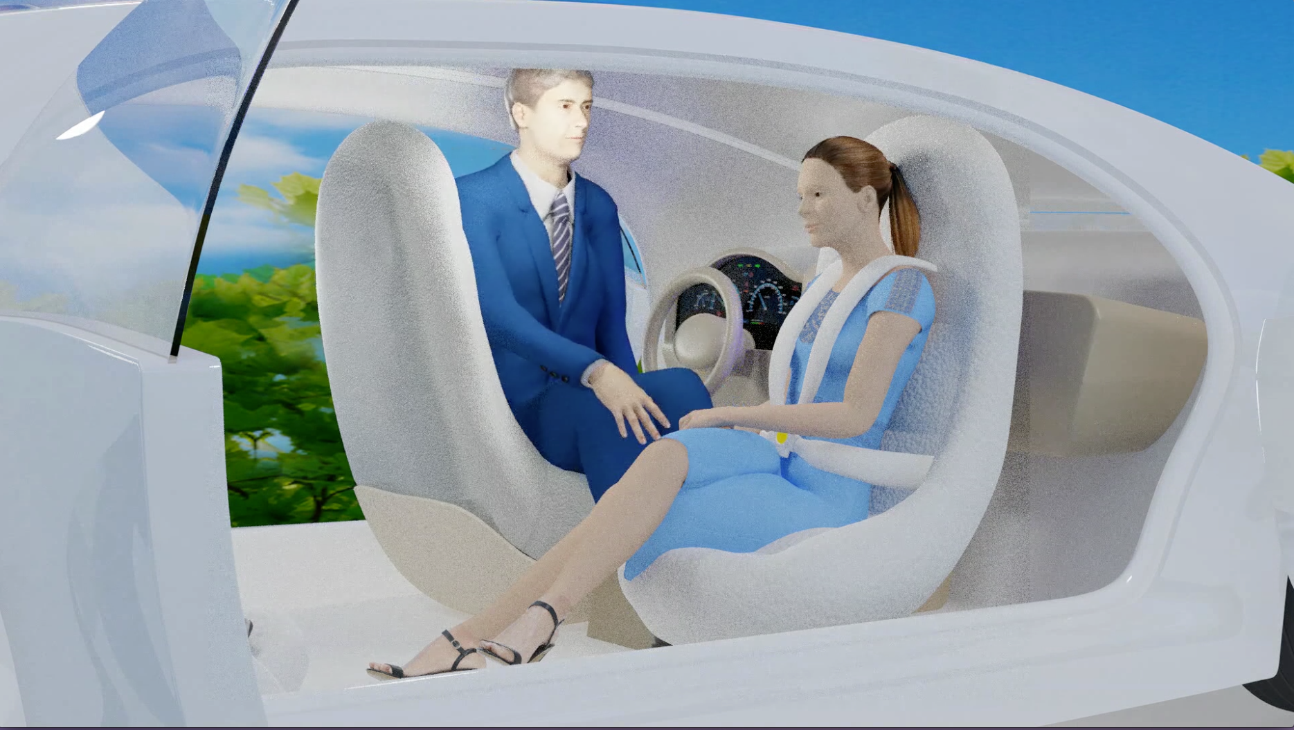 A baby is sitting in a car seat in the back seat of a car.