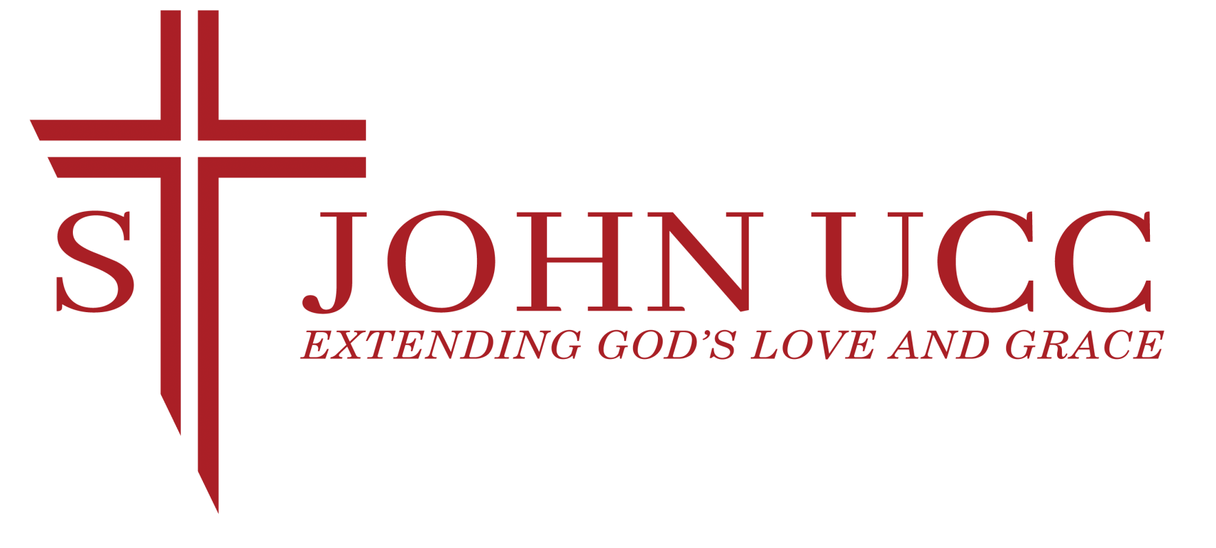 John UCC logo with red cross and text “Extending God’s Love and Grace”
