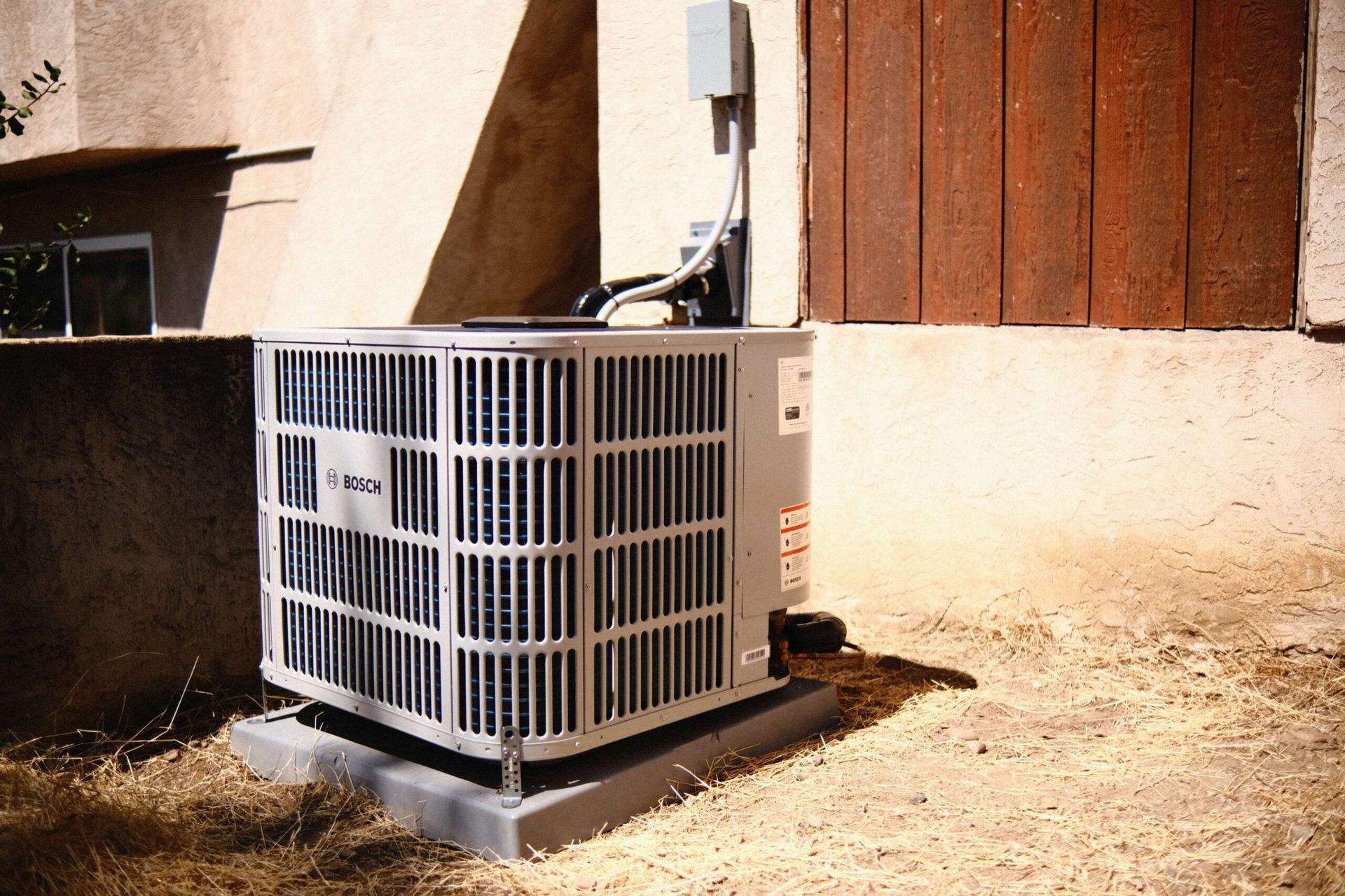 Air conditioning unit outside a building.