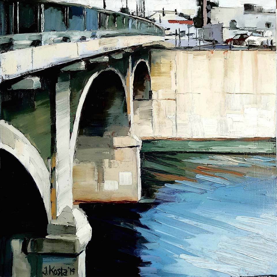 An image of California artist John Kosta's painting entitled Los Angeles River #22.