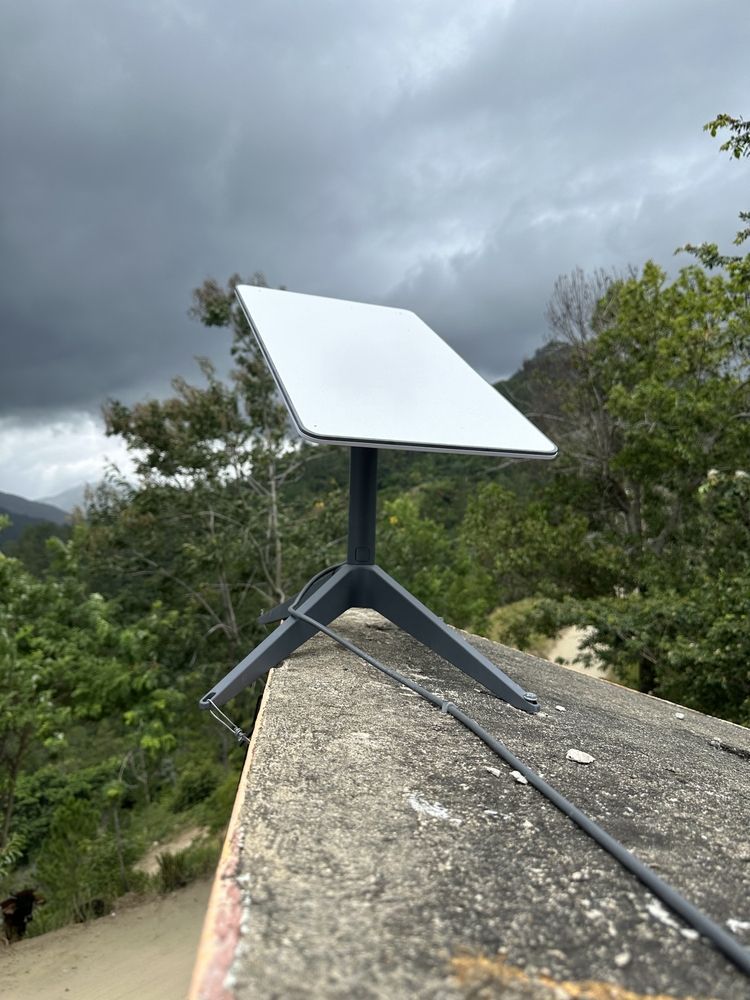 A Starlink Satellite Dish on A Concrete Structure — Audiomation In Diamond Beach, NSW