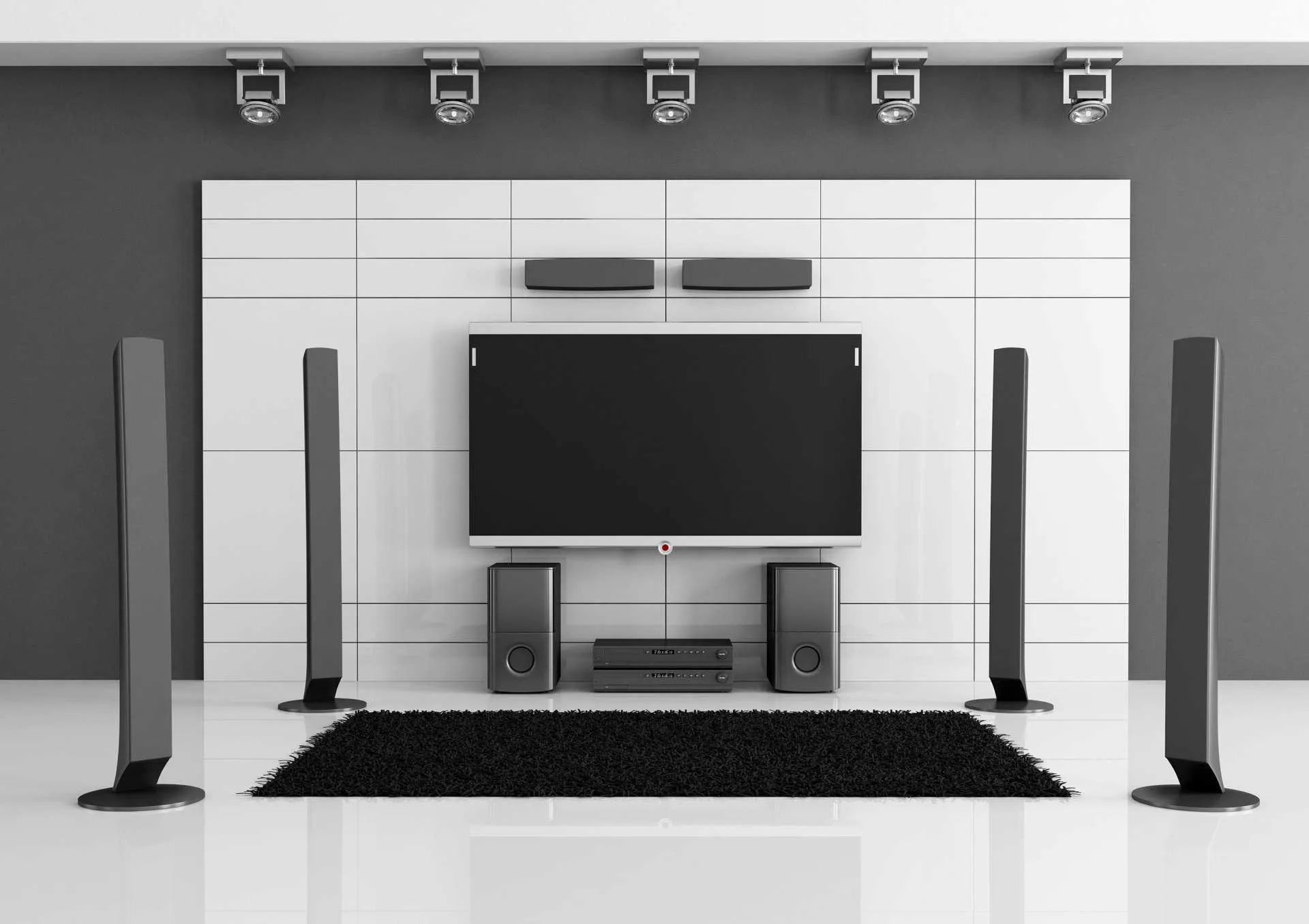 A Living Room With a Flat Screen Tv and Speakers — Audiomation in Nabiac, NSW