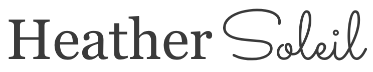 Heather Soleil in script font.