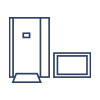 Um desenho de uma porta e uma moldura.