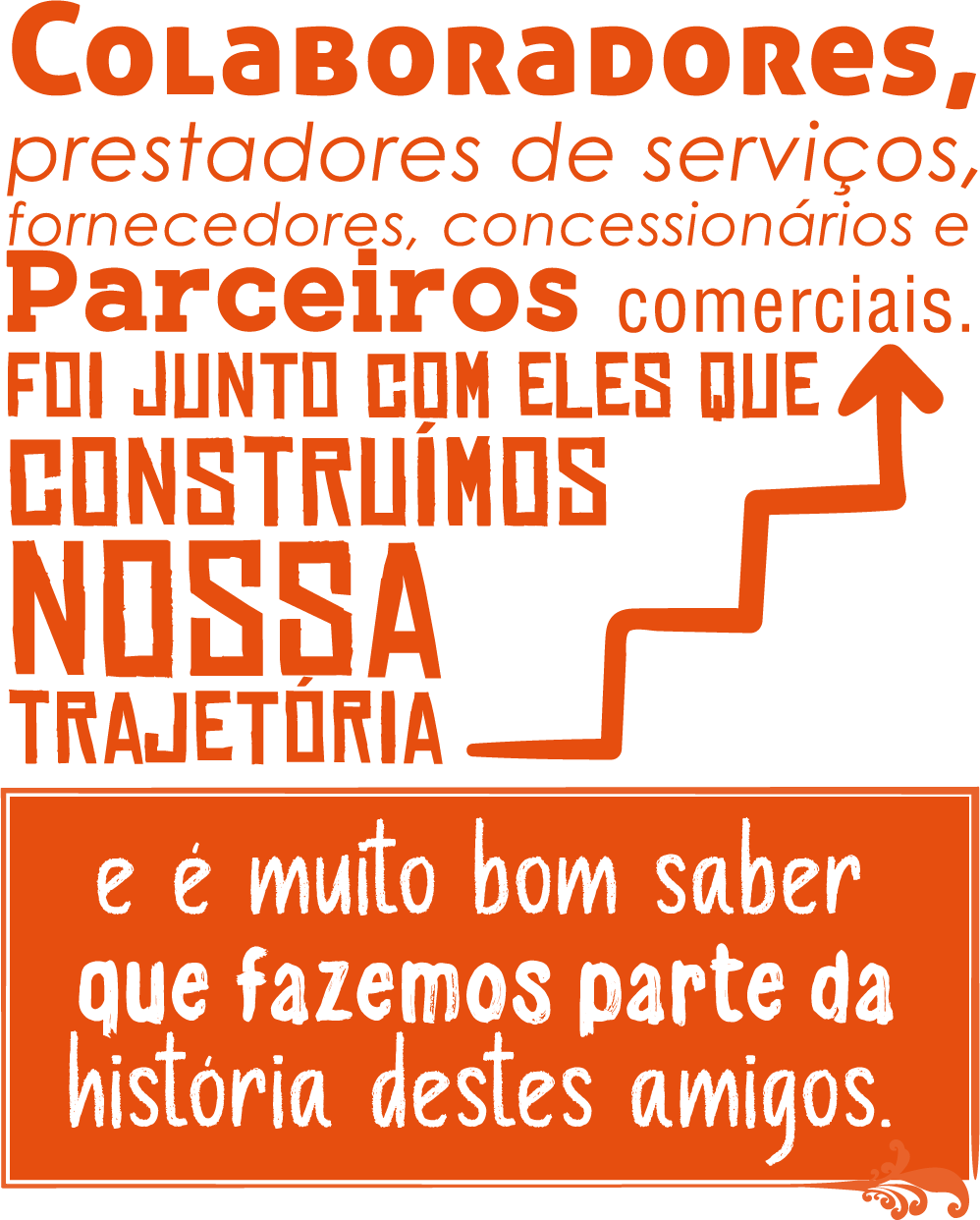 Um cartaz que diz colaboradores nele