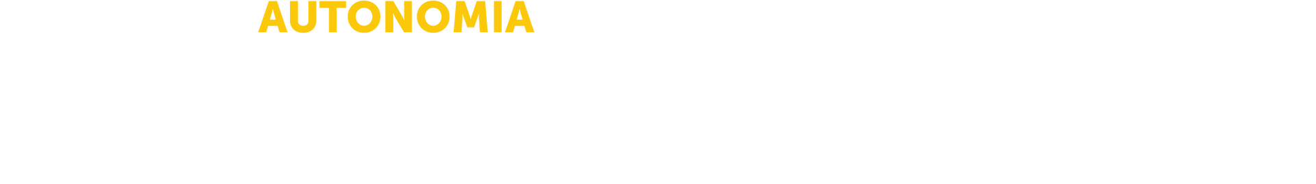 A palavra autonomia está escrita em amarelo sobre fundo branco.