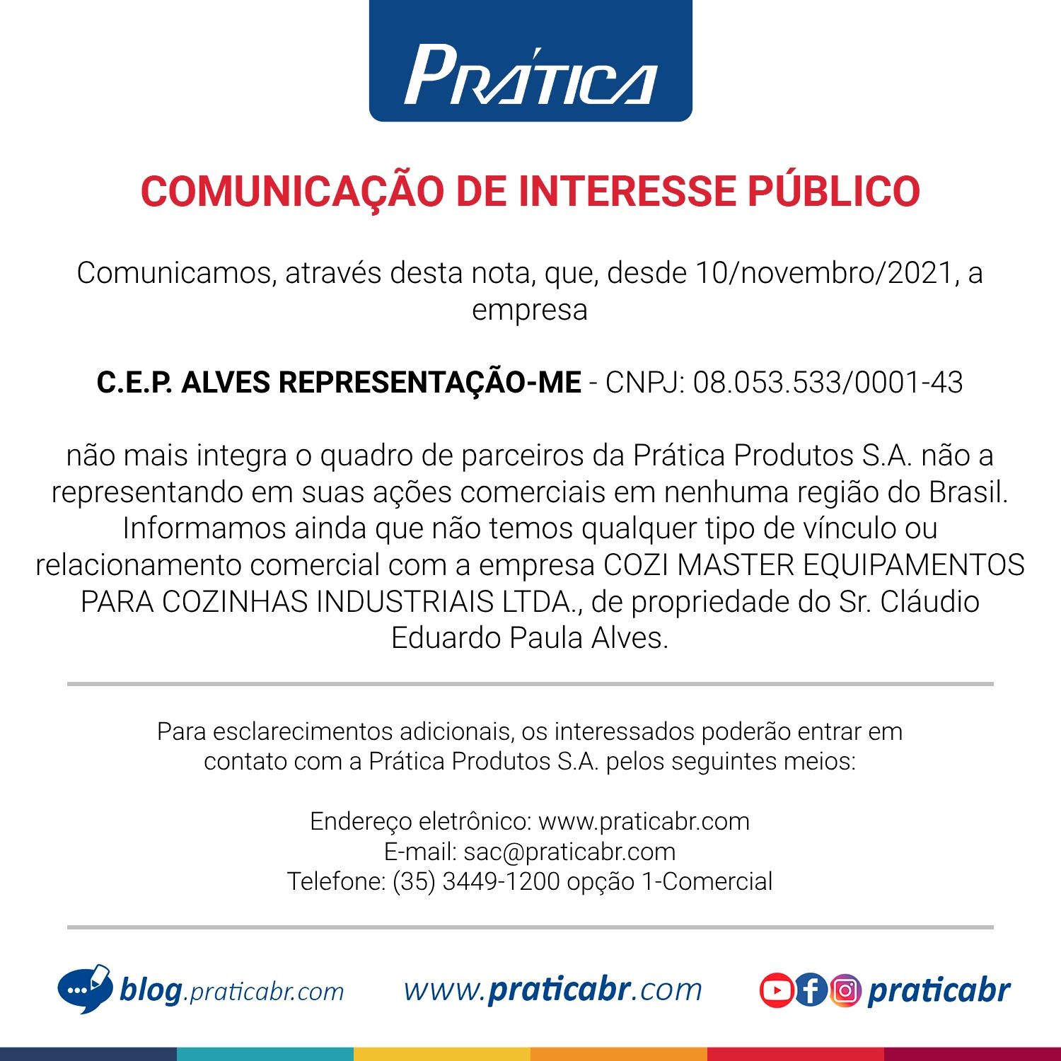 Um anúncio de uma empresa chamada pratica está escrito em uma língua estrangeira.
