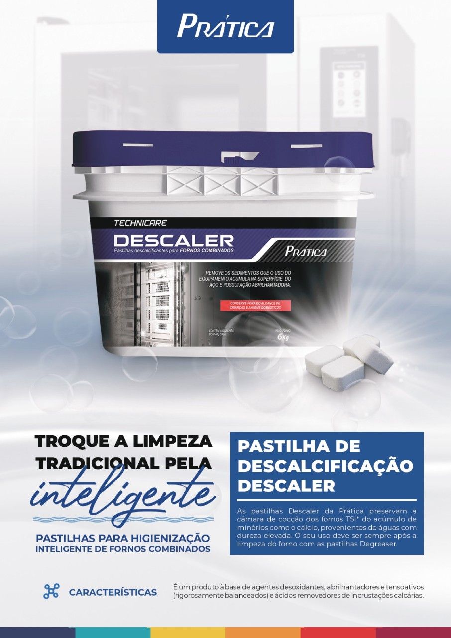 A bucket of pastilha de descalificação descaler on a white background.
