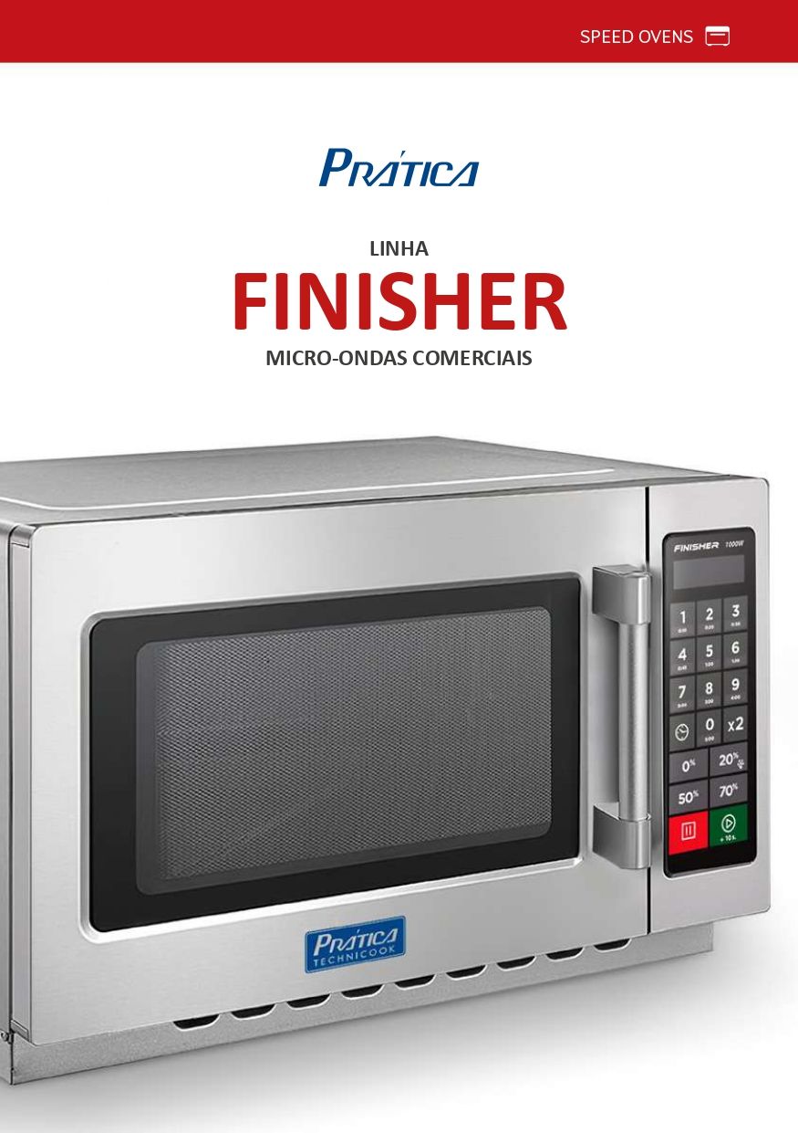 Um folheto para um forno de micro-ondas finalizador