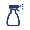 Um ícone de frasco de spray em um fundo branco.