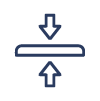 Um ícone de linha de um divisor com duas setas apontando em direções opostas.
