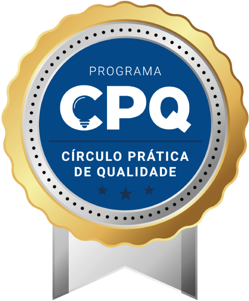 Um selo que diz programa cpq nele
