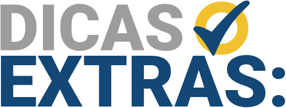 Dicas extras logo with a yellow check mark