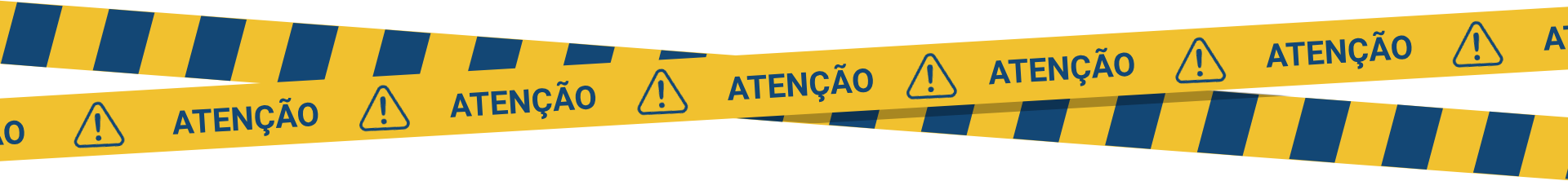Uma fita listrada de amarelo e azul com a palavra atenção nela