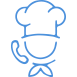 Um desenho de um chef falando ao celular.