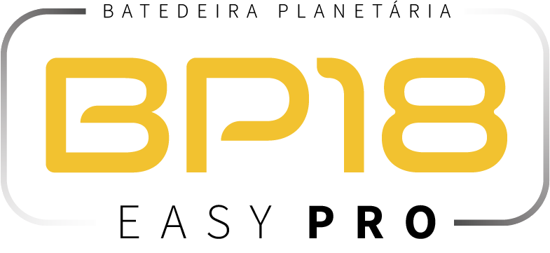 O logotipo do bp18 easy pro é amarelo e preto em um fundo branco.