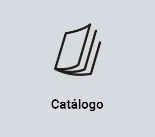 Um ícone preto e branco de um livro com a palavra catalogo abaixo dele.