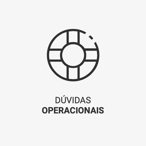 Um ícone preto e branco de um salva-vidas com as palavras duvidas operacionais escritas abaixo dele.