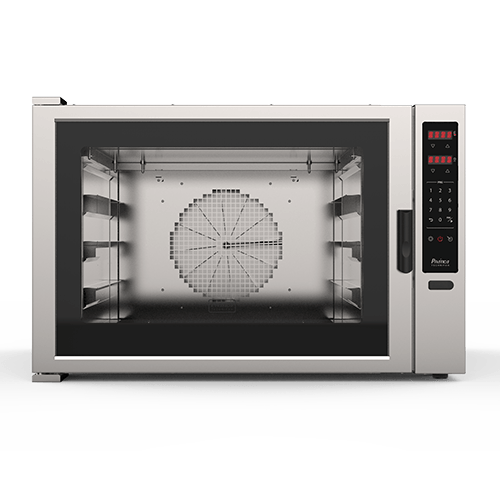 Um forno de aço inoxidável com um relógio dentro dele