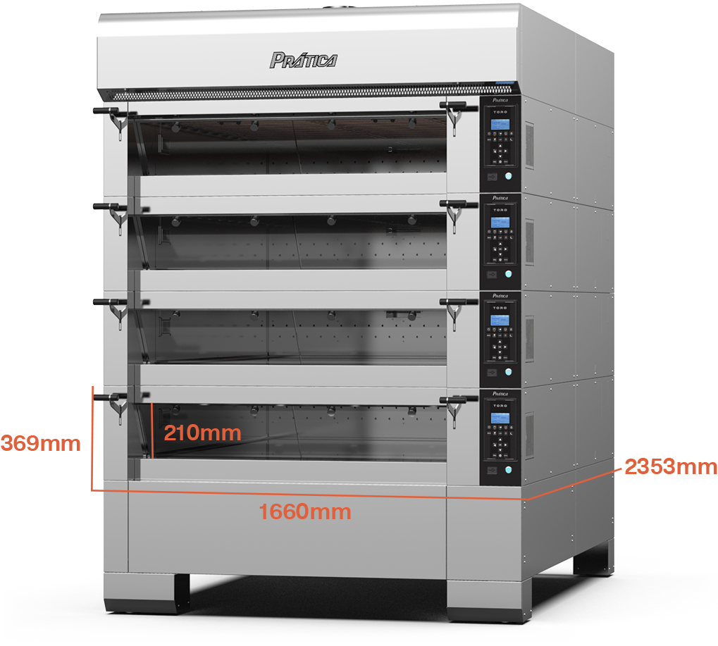 Um forno de aço inoxidável com medidas nele