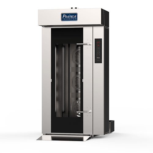 Um forno de aço inoxidável com uma porta preta sobre um fundo branco.