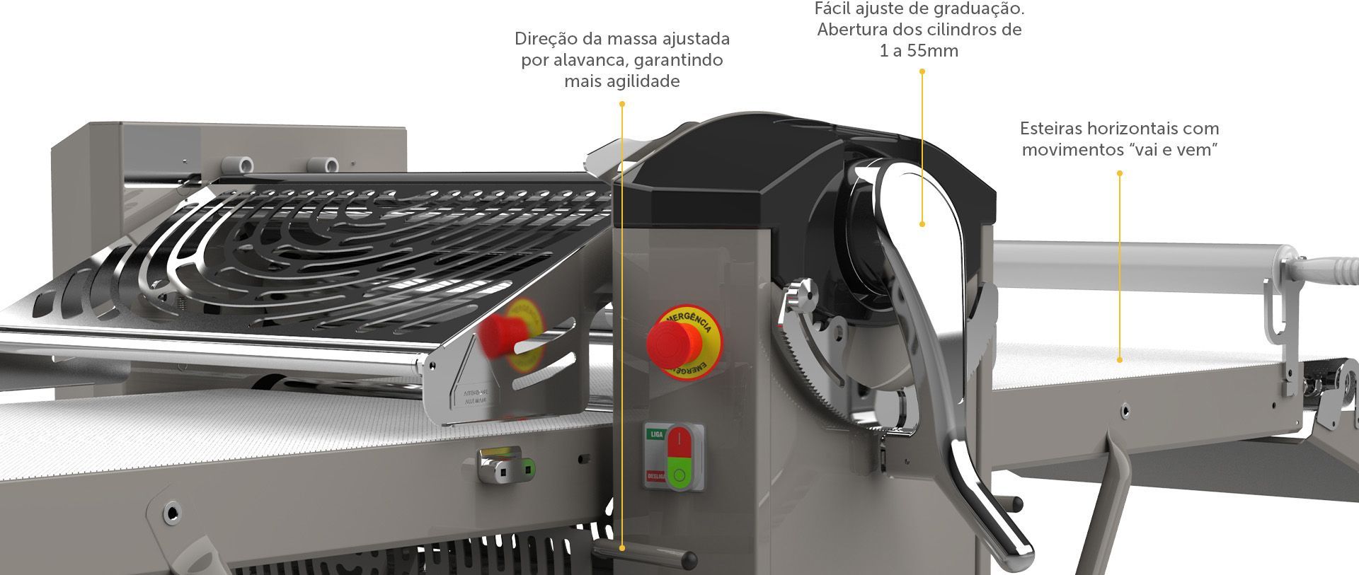 Um close de uma máquina com um botão vermelho.