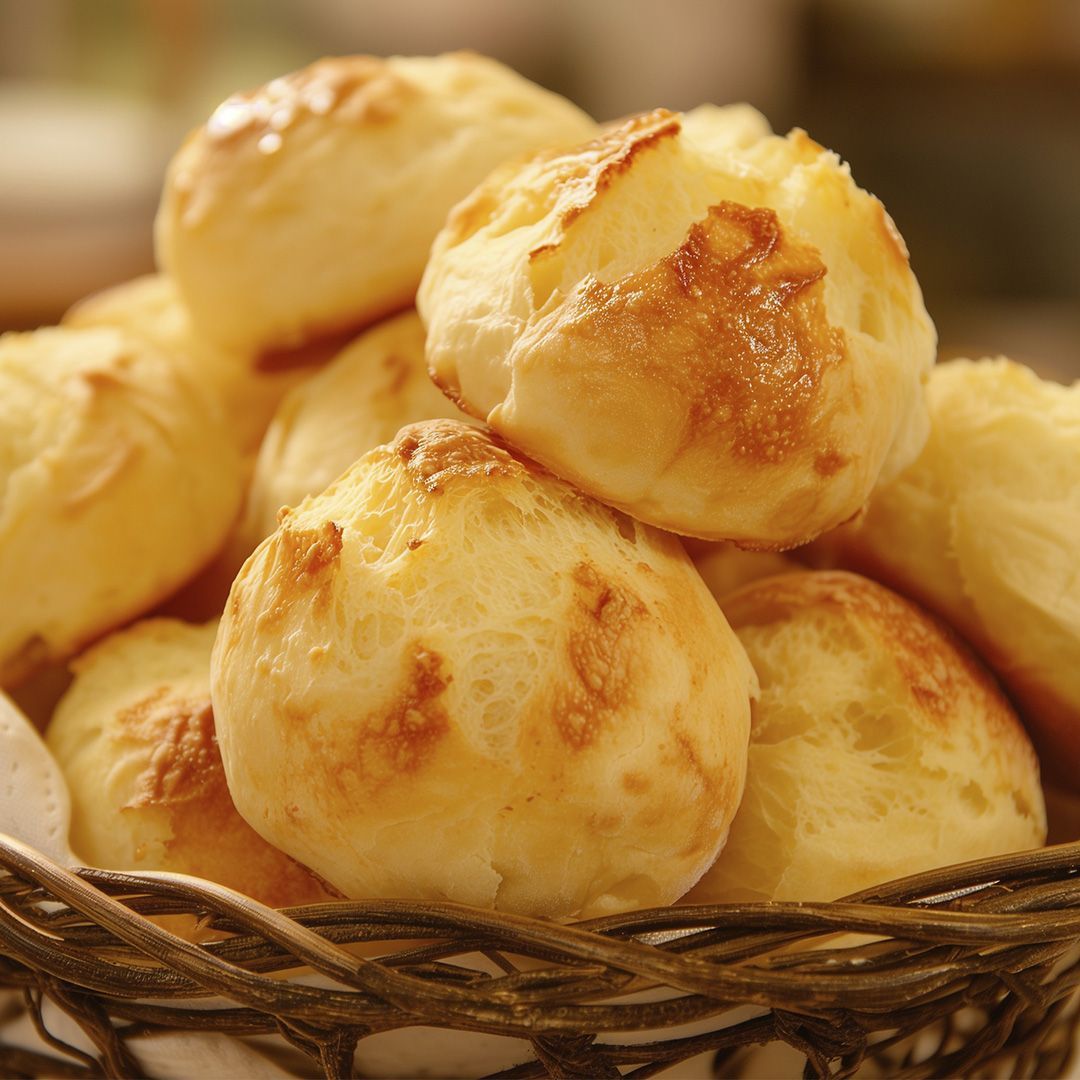 Uma cesta cheia de um monte de bolas de pão