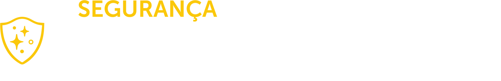 A palavra segurança está escrita em amarelo sobre fundo branco.