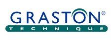 The graston technique logo is blue and green on a white background.