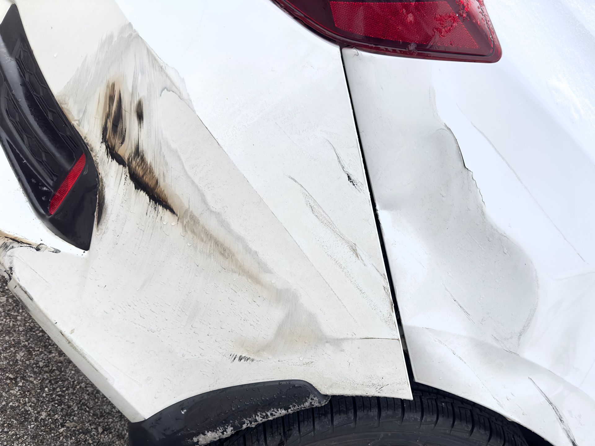 White Car Damaged - NE, United States - Sealey Body Shop