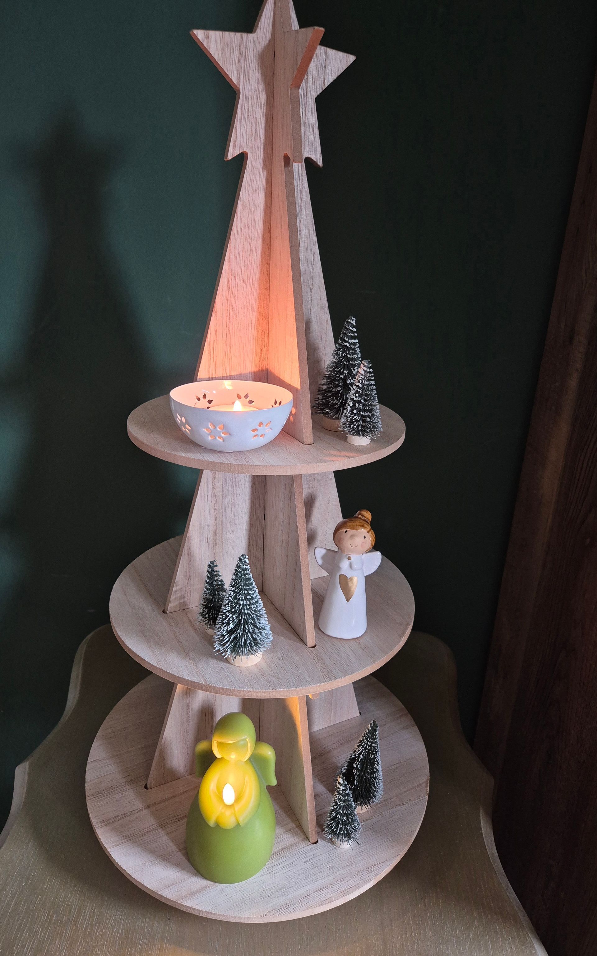 Kerst Etagere - Hout - Kerstdecoratie - Kerstboom Etagere