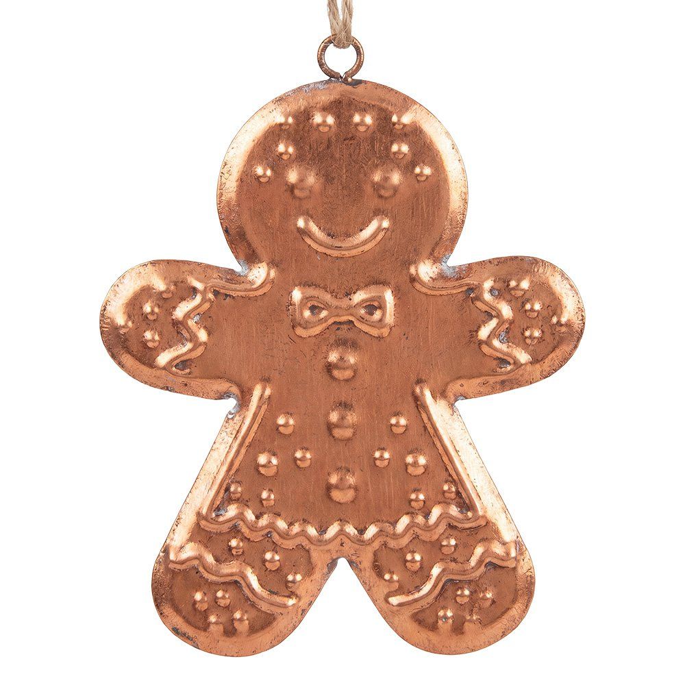 Kersthanger Bruin Metaal Decoratie Hanger peperkoekman 23cm