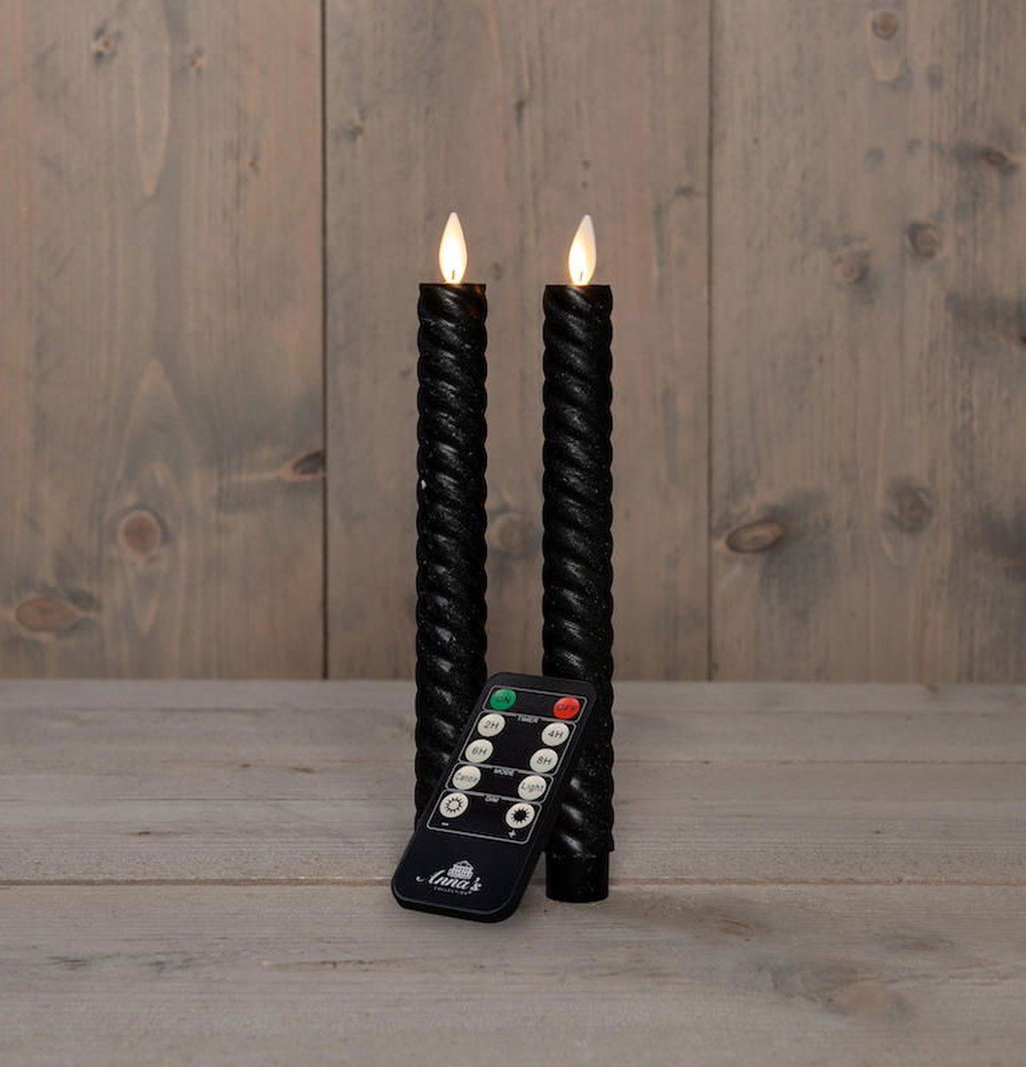 Annas collection - Dinerkaars swirl wax led bewegende vlam met afst...