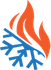 A fire and a snowflake icon on a white background.