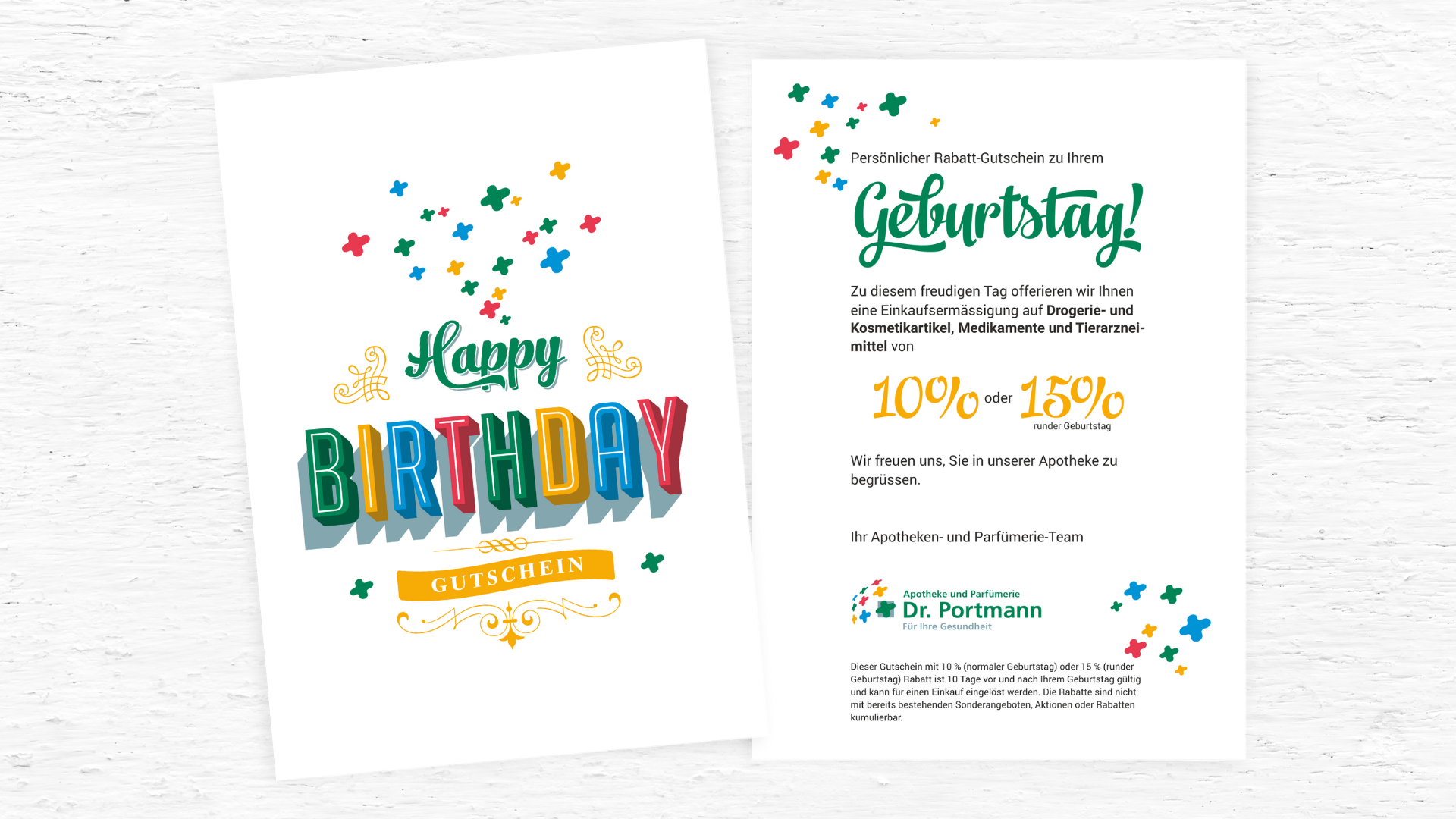 Geburtstags-Rabattgutschein Apotheke Dr. Portmann