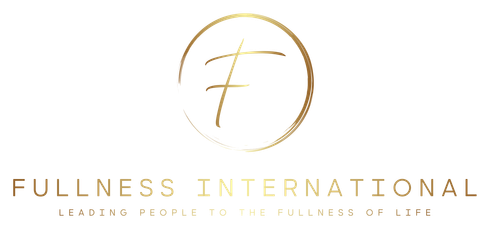 Gold logo with a cursive