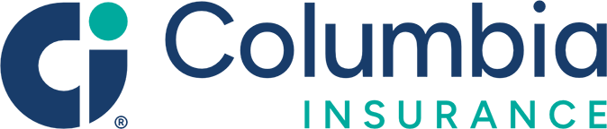 Columbia Insurance logo with blue and teal “Ci” icon and gray text on white background