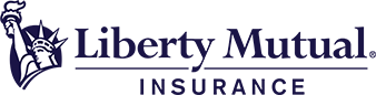 Liberty Mutual Insurance logo with blue Statue of Liberty icon and navy text