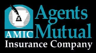 Agents Mutual Insurance Company logo in teal and white with a hanging lamp icon